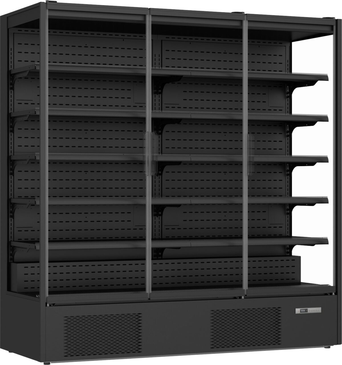 Prodis XMD1875-P-FGD-K Panoramic Frameless Glass Door Multideck - Black