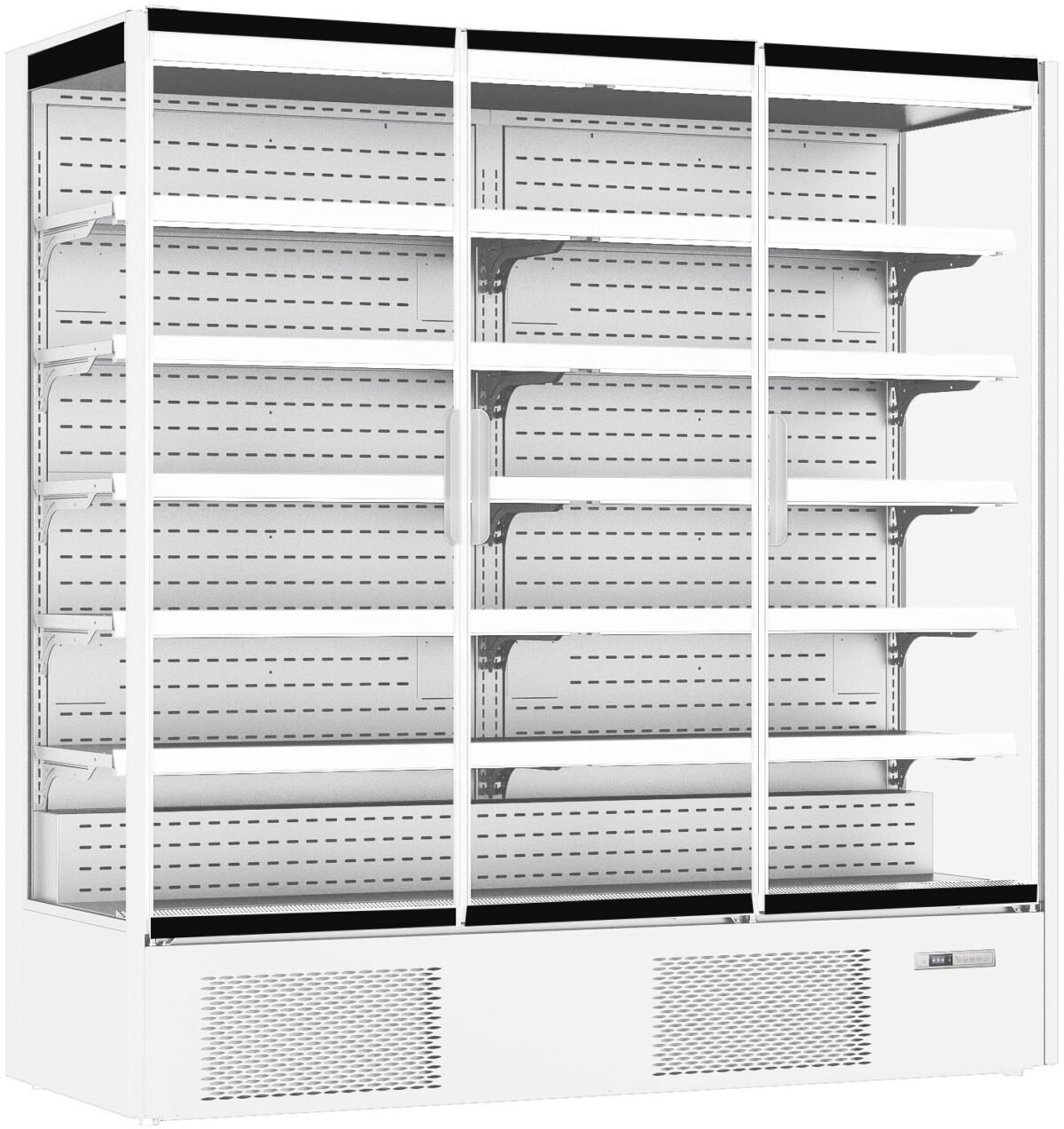 Prodis XMD1875-P-FGD-W Panoramic Frameless Glass Door Multideck - White