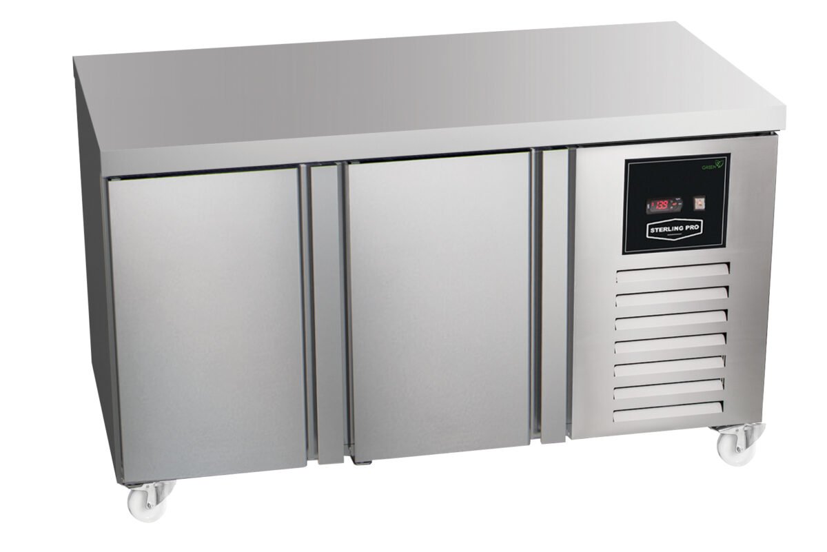 Sterling Pro Green SNI-7-135-20-NS 2 Door Counter Freezer Plain Top, 290 Litres