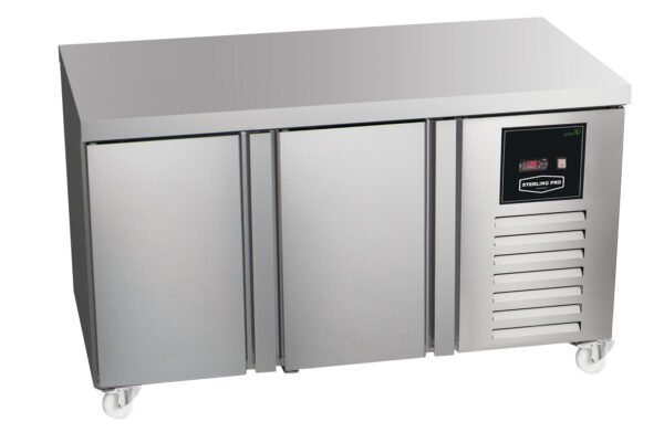 Sterling Pro Green SNI-7-135-20-NS 2 Door Counter Freezer Plain Top, 290 Litres