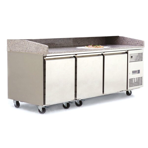 Atosa EPF3485GR 3 Door Pizza Preparation Counter Fridge, 357 Litres