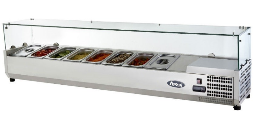 Atosa VRX1400/380 Countertop Topping Unit with 6 x 1/3 GN Pans/Lids, 1415mm
