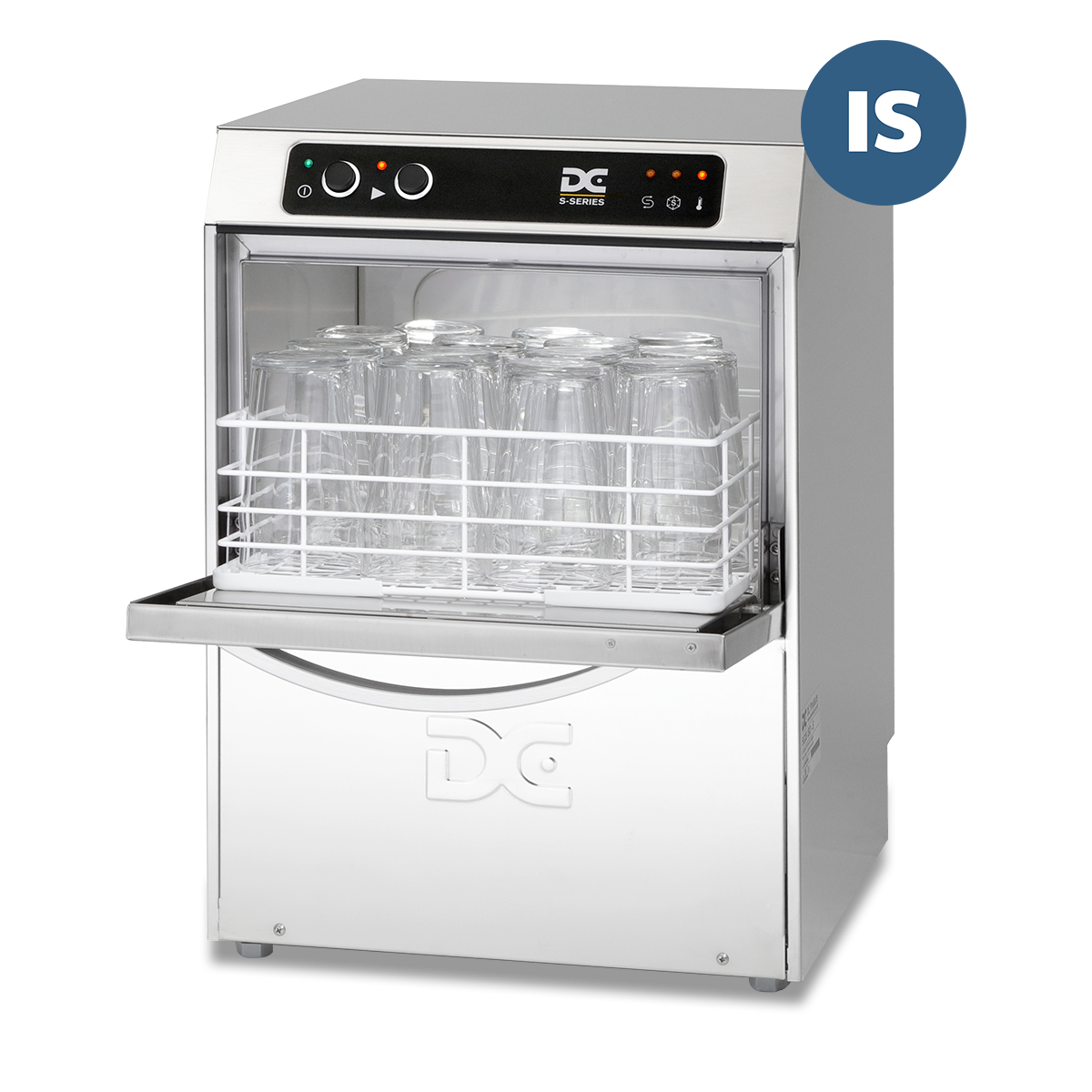 DC SG35IS Standard Range 350mm Basket Frontloading Commercial Glasswasher with Integral Water Softener, 14 Pint Capacity