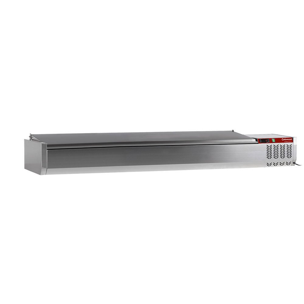 Diamond SY200/CC-R6 Stainless Steel Topping Unit with Stainless Steel Lid, 9 x 1/3 GN
