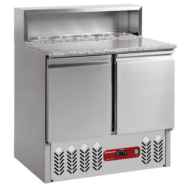 Diamond SR2/R6 2 Door Preparation Refrigerated Saladette Counter, 5 x 1/6 GN