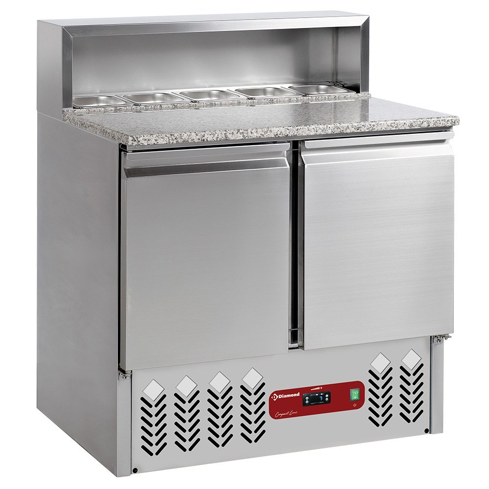 Diamond SR2/R6 2 Door Preparation Refrigerated Saladette Counter, 5 x 1/6 GN