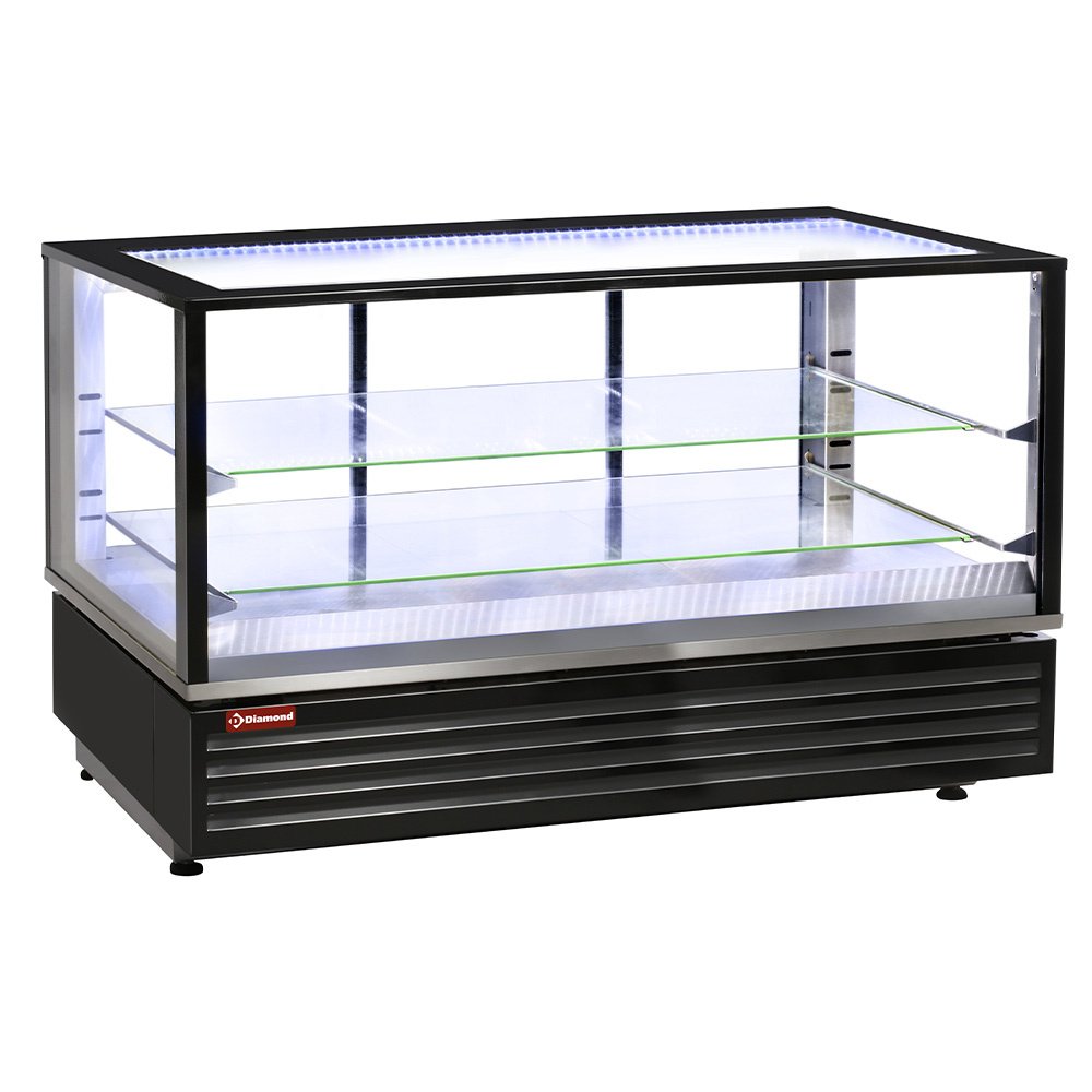 Diamond VHDG-B1 2 Level Black Heated Display Case, 3kW