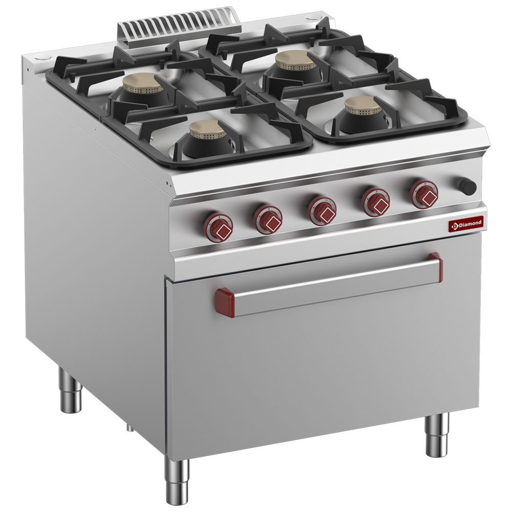Diamond G9/4BF8-N 4 Burner Gas Range on Gas Oven