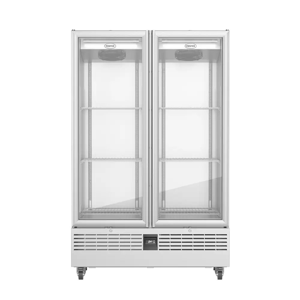 Foster FSL800G/11-318 Slimline Double Glass Door Refrigerated Upright Display Cabinet, 800 Litres