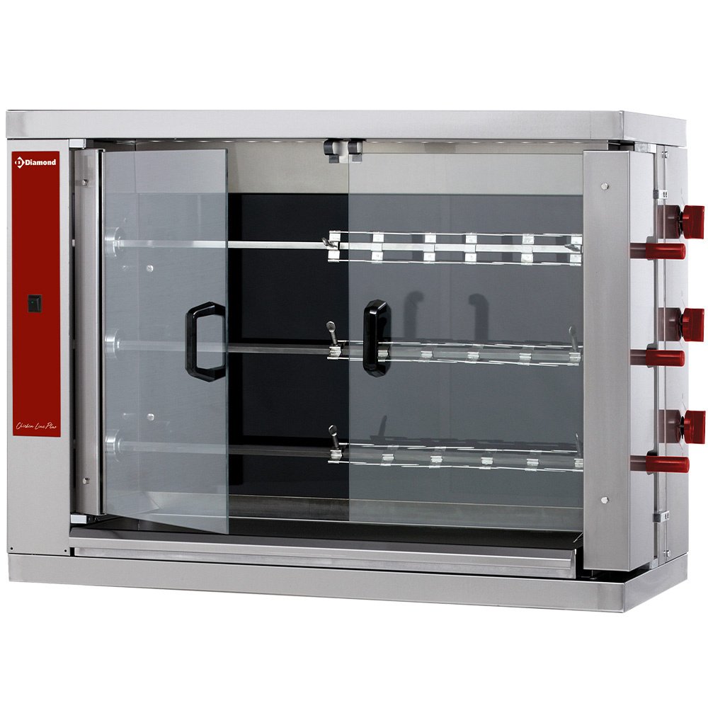 Diamond RVE/3C-CM Vitroceramic Chicken Roaster, 3 Spits