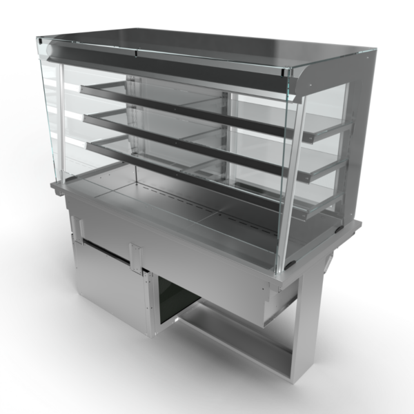 Moffat D4RDSL Drop-In Refrigerated Multi Tier 3 Shelf Model with Square Glass Open Front