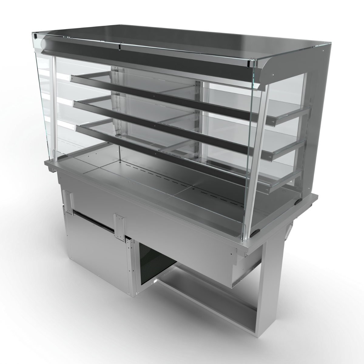 Moffat D4RDSL Drop-In Refrigerated Multi Tier 3 Shelf Model with Square Glass Open Front