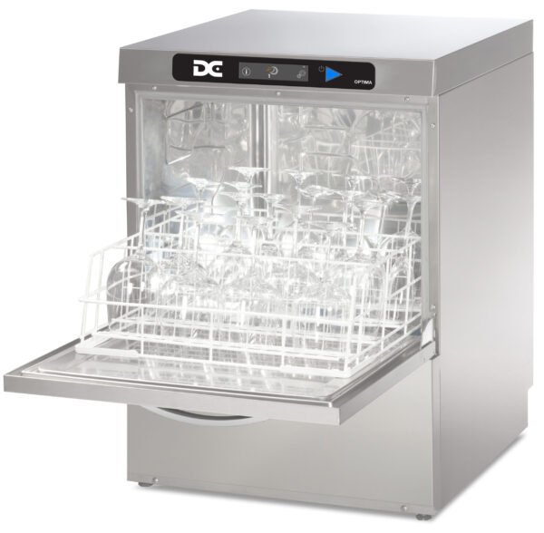 DC OXG50AD Optima Range 500mm Basket Frontloading Commercial Glasswasher with Break Tank & Drain Pump - 30 Pint Capacity