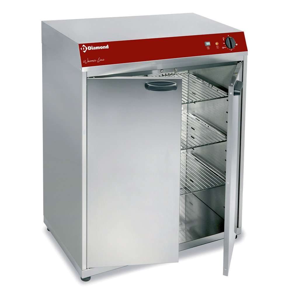 Diamond GEMMA120/V 2 Hinged Door Ventilated Hot Cupboard, 120 Plates