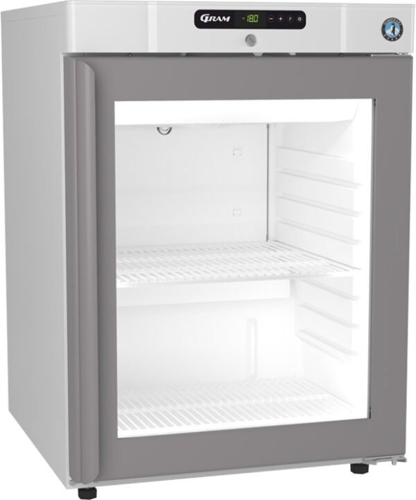 Hoshizaki Compact FG220 L-DR G U Glass Single Door White Undercounter Display Freezer, 123 Litres