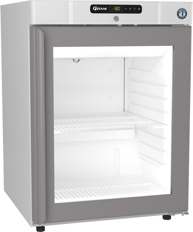 Hoshizaki Compact FG220 L-DR G U Glass Single Door White Undercounter Display Freezer, 123 Litres