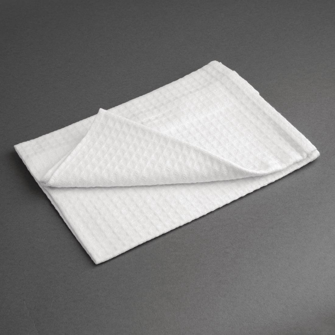 Vogue Honeycomb Weave Tea Towels White (10 Pack)