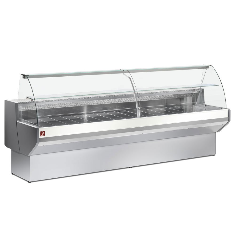 Diamond ML15/E8-R2 Stainless Steel Refrigerated Curved Serveover Counter with Understorage, 1500mm