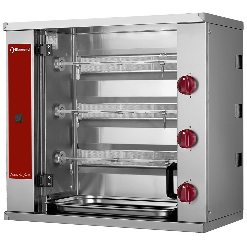 Diamond RVG/3-SBC Gas Chicken Roaster, 3 Spits