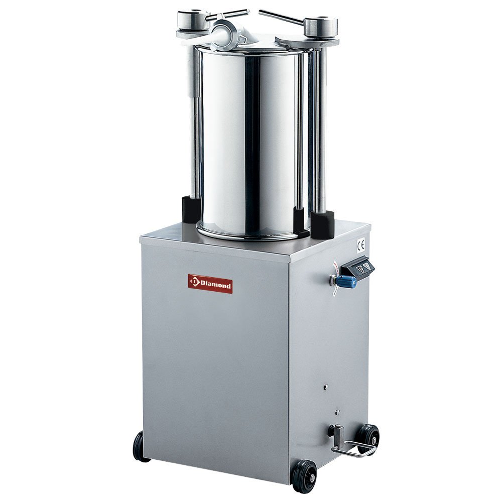 Diamond BSH-35C Stainless Steel Hydraulic Vertical Sausage Filler, 35 Liters With Wheels