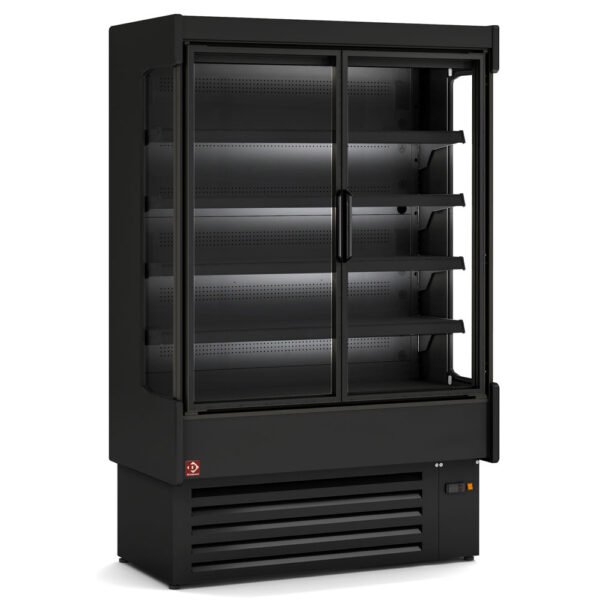 Diamond NIA15/B5-7-PV Black Refrigerated Multideck Display with 3 Swing Doors, 1623mm