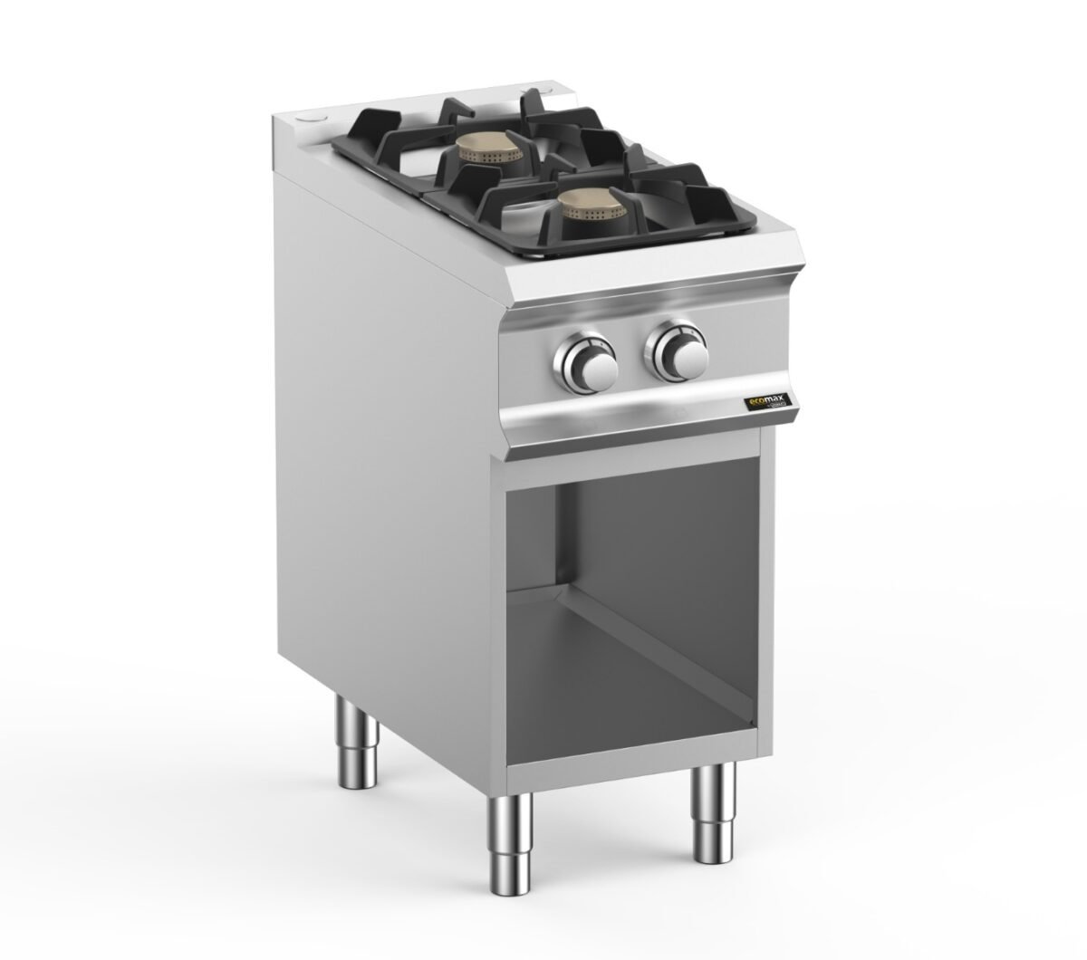 Hobart Ecomax HEFB74AXL 2 Burner Gas Hob on Open Cupboard, 2 x 7kW