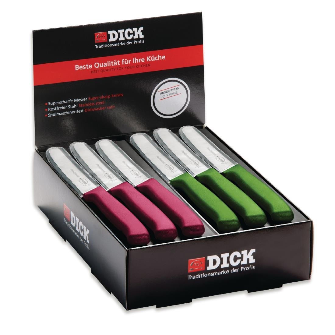 Dick Countertop 40-Piece Utility Knife Box Set Pink and Green