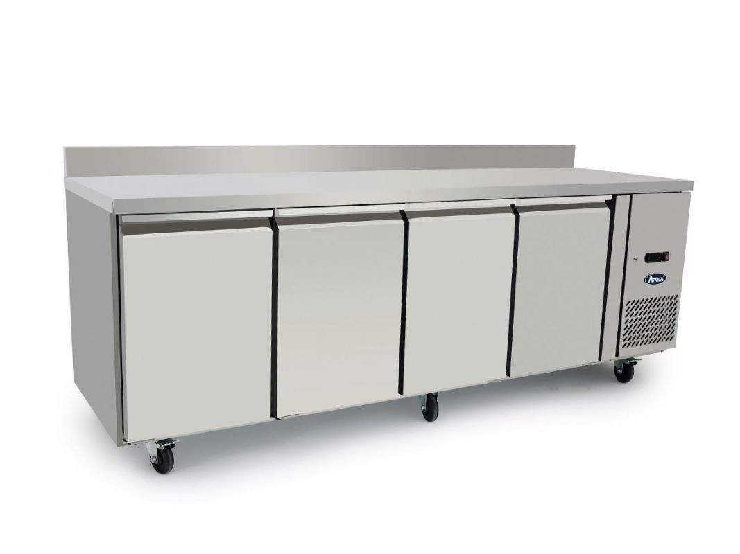 Atosa EPF3482HDSB 4 Door Preparation Counter Freezer with Splash Back, 560 Litres