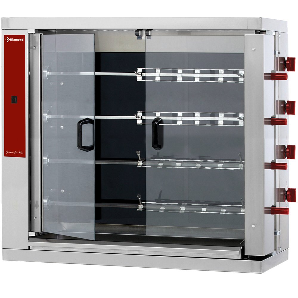 Diamond RVE/4C-CM Vitroceramic Chicken Roaster, 4 Spits