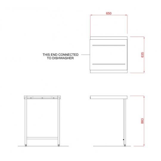 Hobart SC650 Outlet Single Rack Table