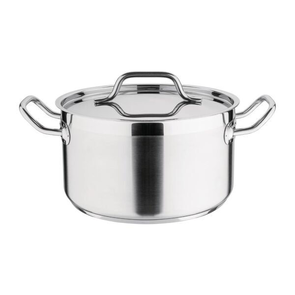 Nisbets Essentials Stainless Steel Stew Pot with Lid 24cm
