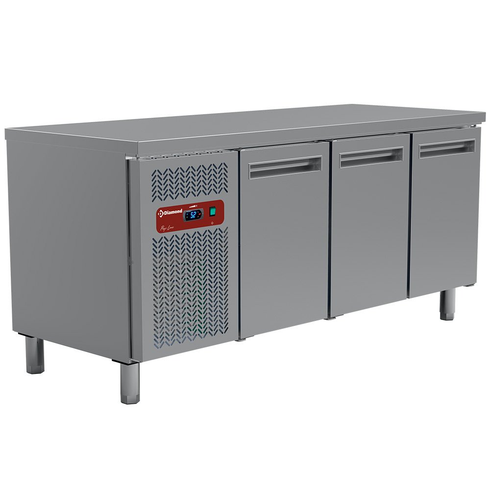 Diamond MR3/R2 3 Door Stainless Steel Refrigerated Preparation Counter, 405 Litres