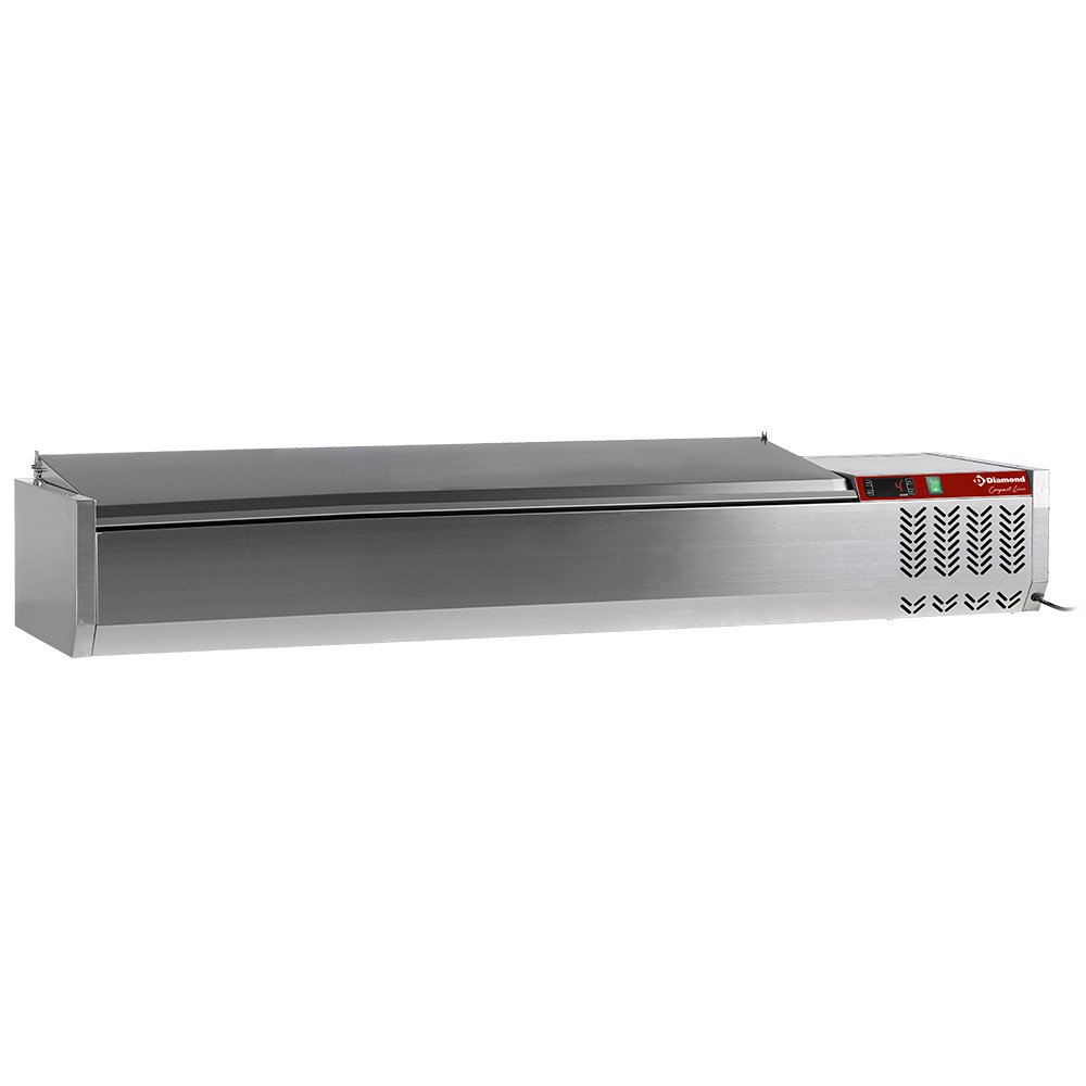 Diamond SX160/CC-R6 Stainless Steel Topping Unit with Stainless Steel Lid, 7 x 1/4 GN