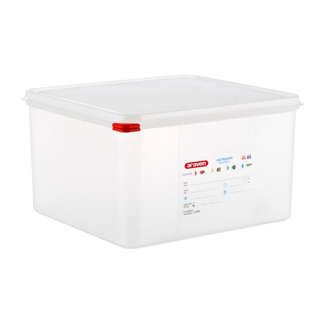 Araven Polypropylene 2/3 Gastronorm Food Storage Container 19Ltr (4 Pack)