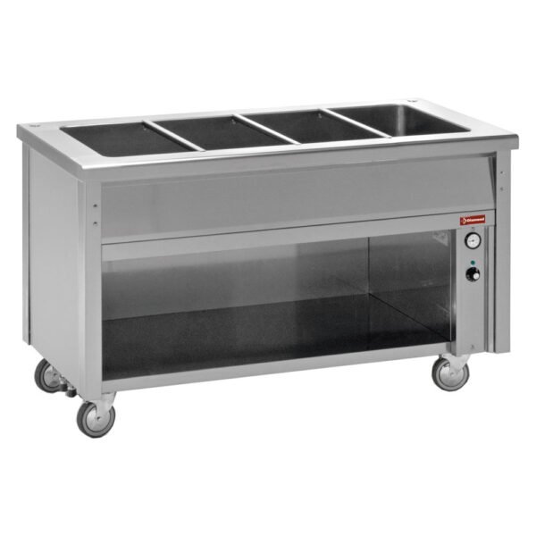 Diamond BT12 Electric Bain Marie on Neutral Open Cupboard, 3 x 1/1 GN