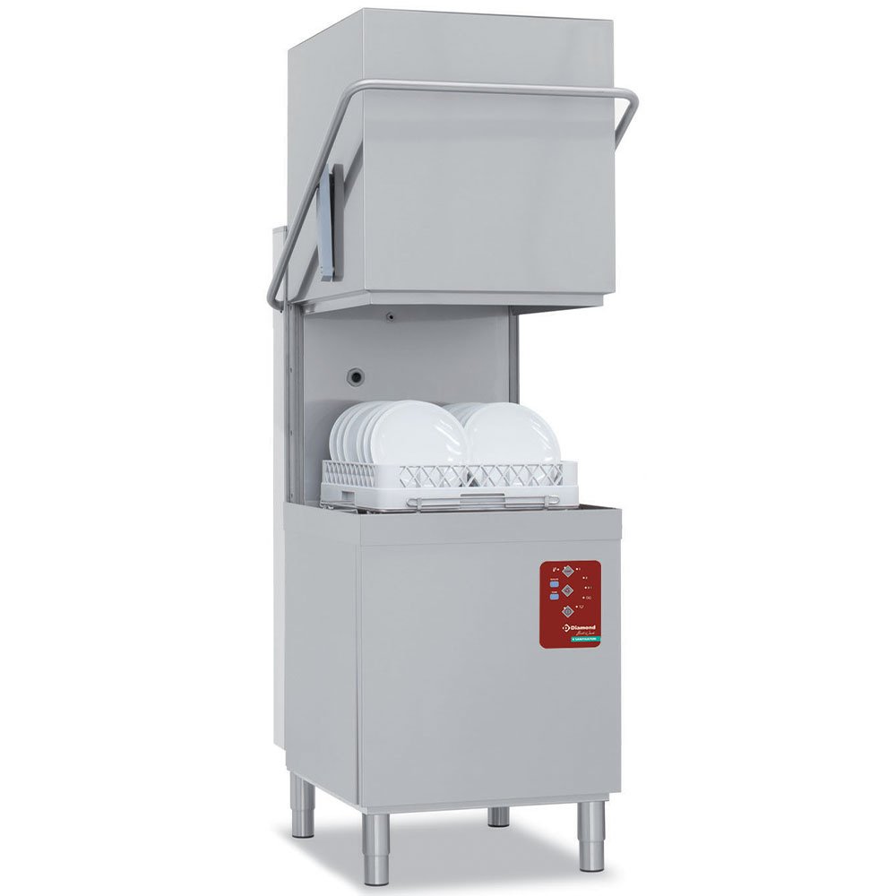 Diamond DCS9/6 500mm Basket Passthrough Hood Dishwasher, 18 Plate Capacity