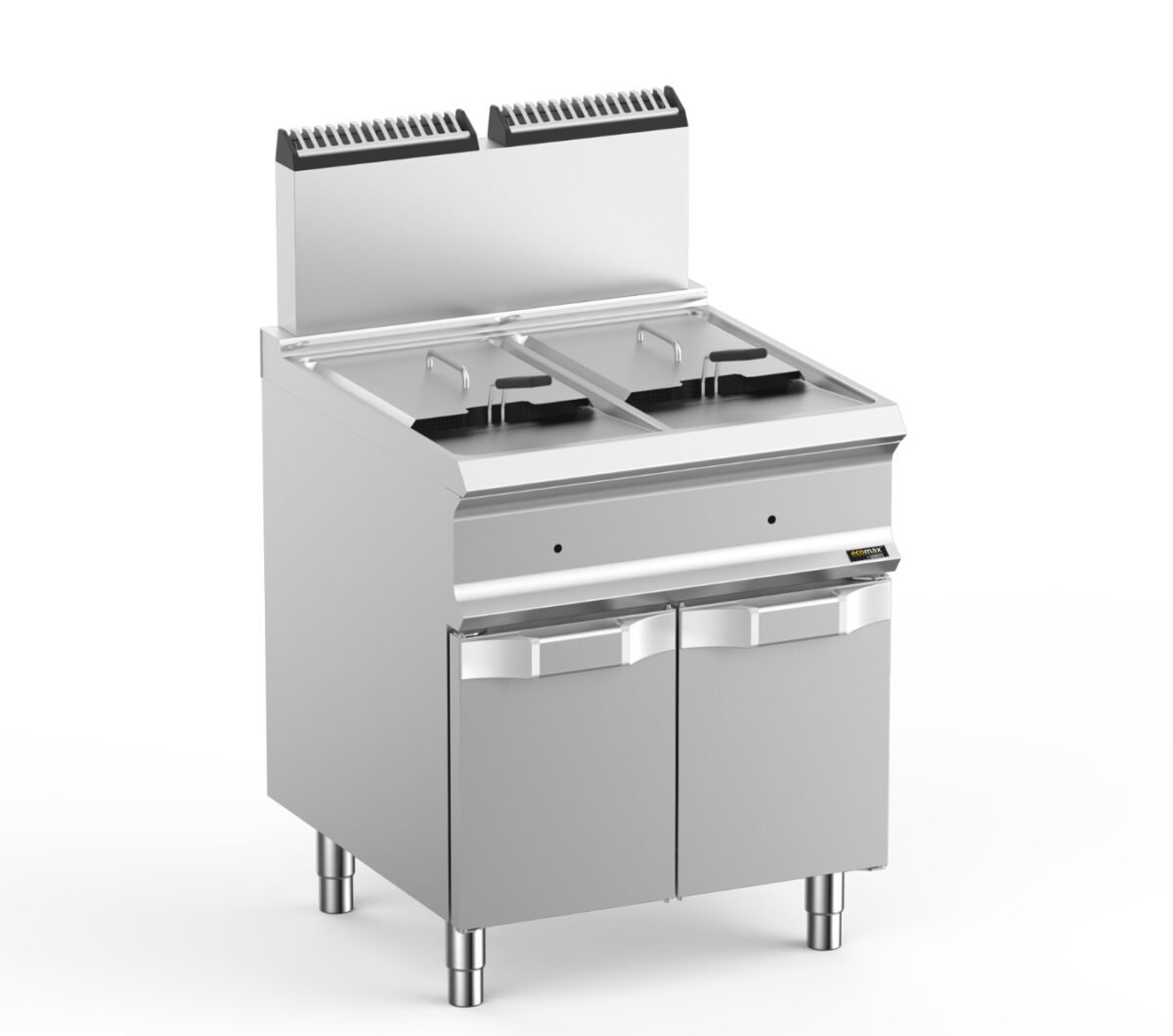 Hobart Ecomax HEFRG77A Floorstanding Double Basket Gas Fryer, 2 x 14 Litres