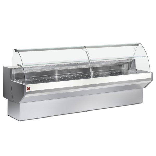 Diamond ML20/E8-R2 Stainless Steel Refrigerated Curved Serveover Counter with Understorage, 2000mm