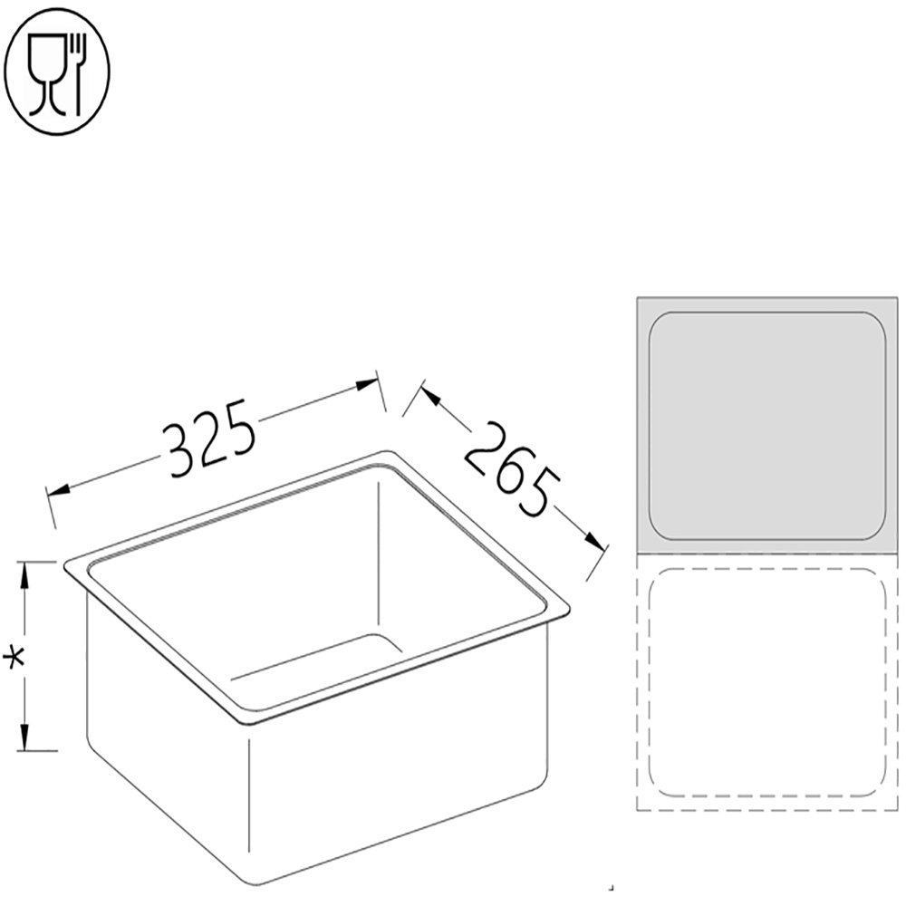 Diamond B/GN1/2-100 Gastronorm Tub 1/2 H100 Mm