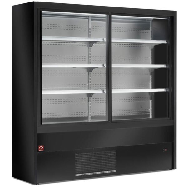 Diamond PD20/B5-R2 Black Refrigerated Multideck with Glass Sliding Doors, 2000mm