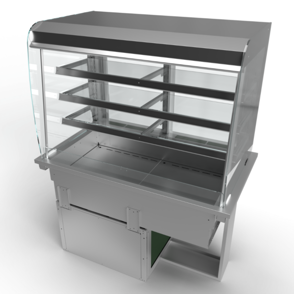 Moffat D3RD Drop-In Refrigerated Multi Tier 3 Shelf Model with Curved Glass Open Front