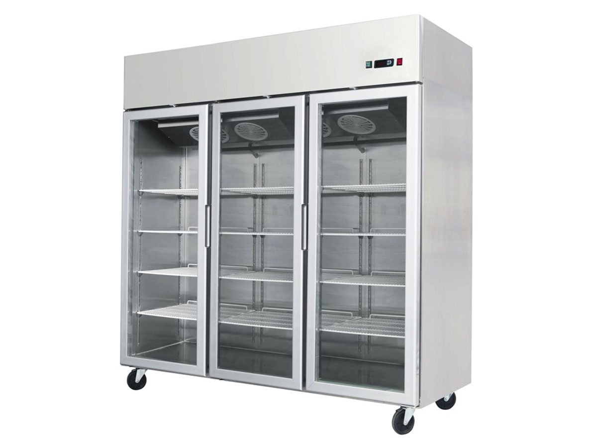 Atosa YCF9409GR Slimline Glass Triple Door Upright Freezer, 1390 Litres