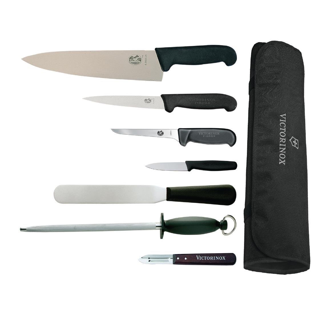 Victorinox, Hygiplas & Vogue 7-Piece Knife Set with 25cm Chef Knife