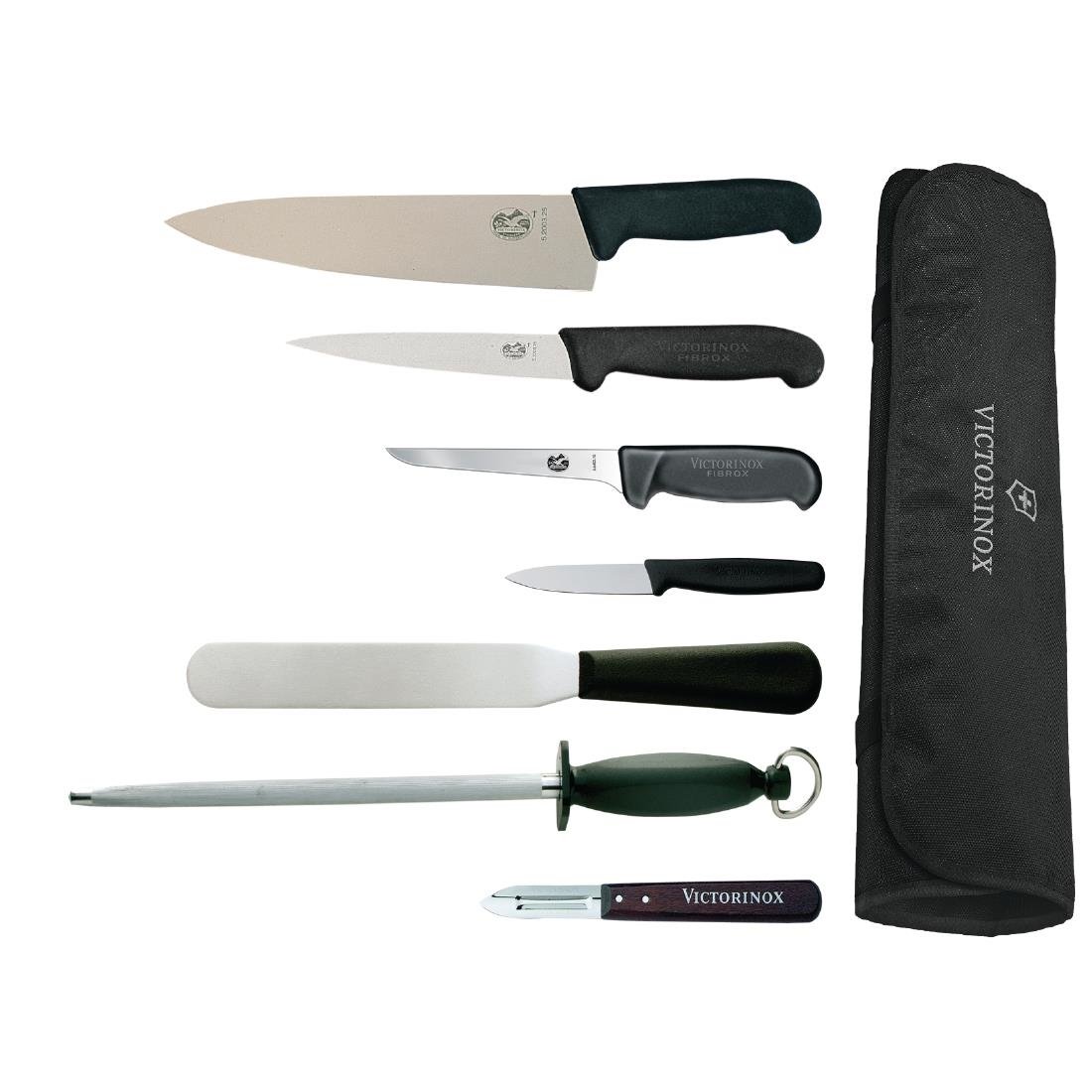 Victorinox, Hygiplas & Vogue 7-Piece Knife Set with 21.5cm Chef Knife