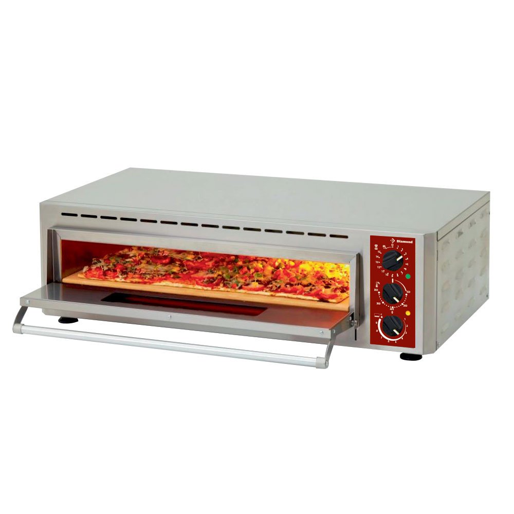 Diamond PIZZA-QUICK/66-43 Electric Single Deck Pizza Oven, 2 x 1 Pizzas 230mm