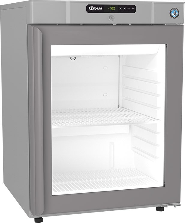 Hoshizaki Compact FG220 R-DR G U Glass Single Door Stainless Steel Undercounter Display Freezer, 123 Litres
