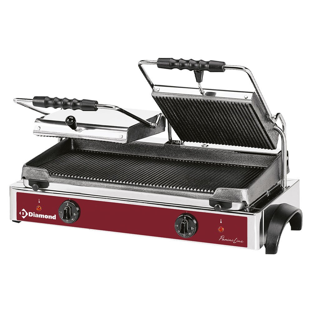 Diamond GR82 Double Contact Grill, Ribbed Plates