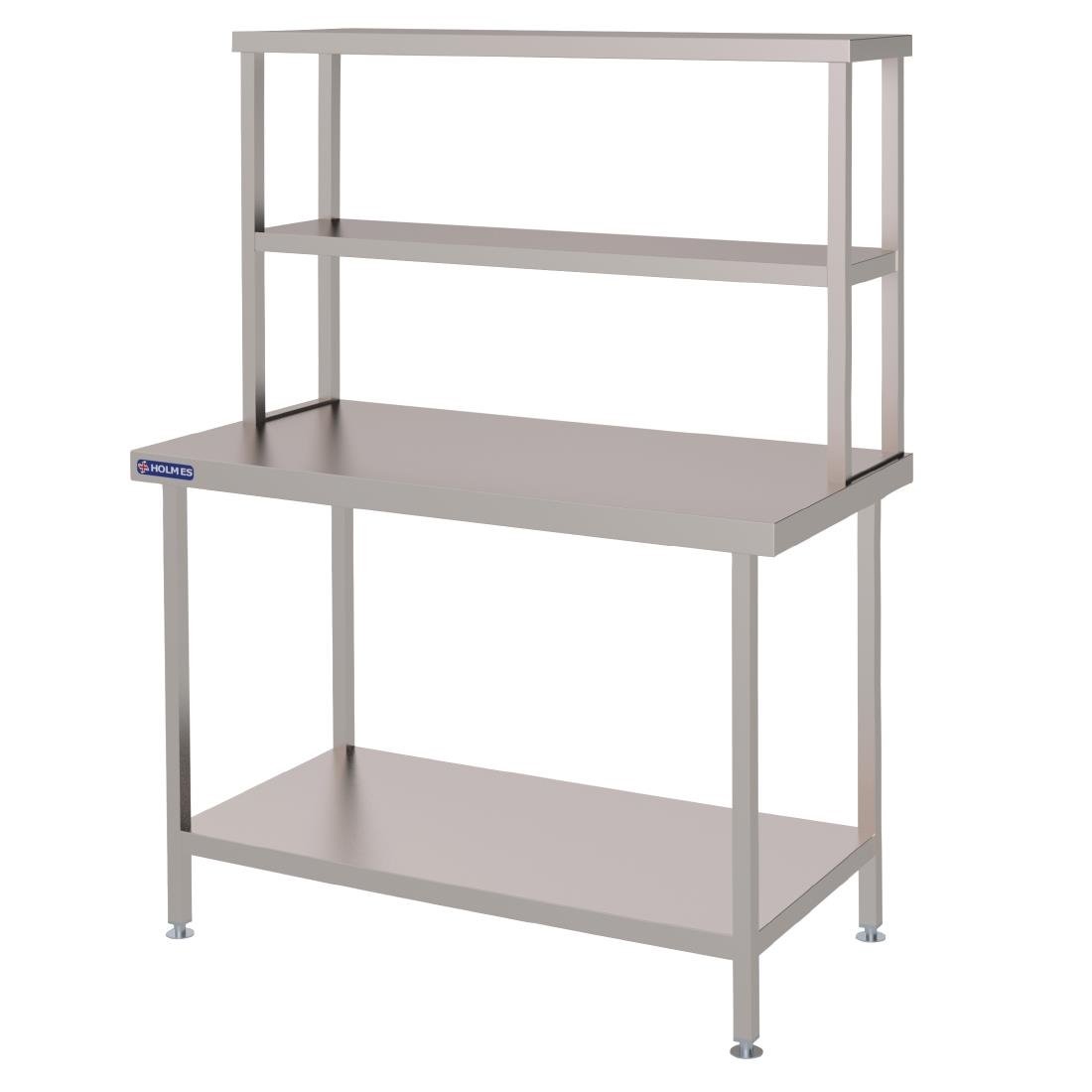 Vogue Stainless Steel Wall Prep Table Welded with Double Gantry 1200mm