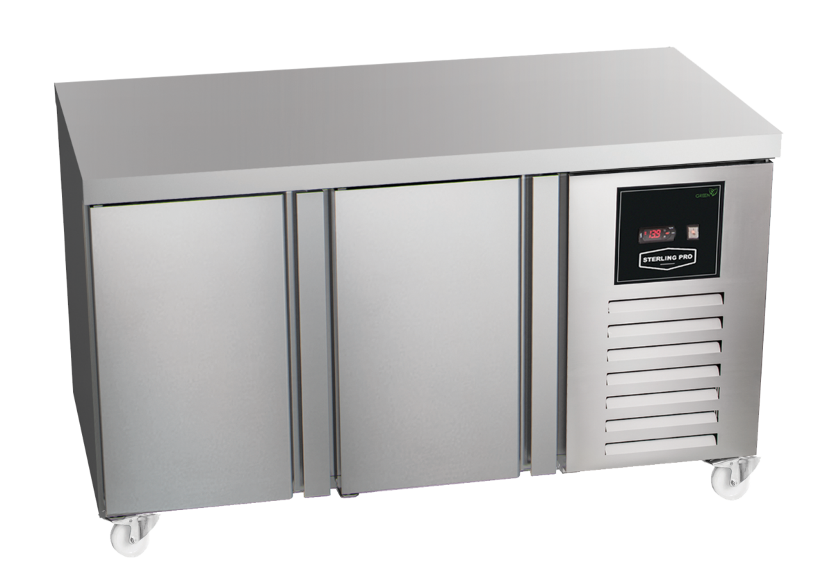 Sterling Pro Green SPI-6-150-20-NS Stainless Steel 2 Door Fridge Counter, 600mm Deep