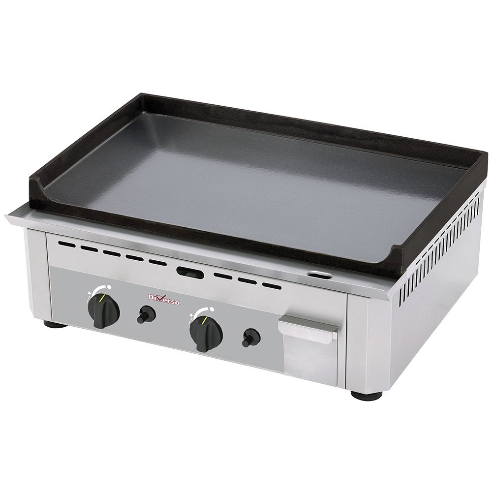 Diverso WR-GP60-SS Gas griddle plate, double, enamelled